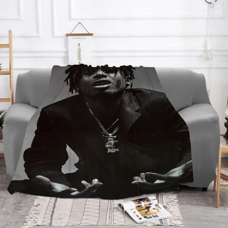 

Singer Playboi Carti Sofa Blankets for Beds Children's Blanket Furry Winter Throw Fluffy Soft Bed Throws Baby Fleece Custom