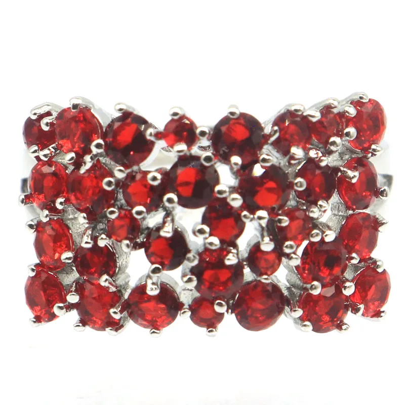 21x14mm New Statement 4.7g created Iolite Blood Ruby Smokey Topaz Blue Topaz Ladies Wedding Silver plated Rings