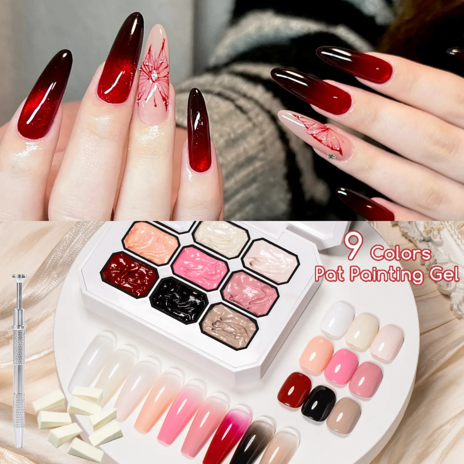 

3pcs 9-Colors Pat Painting Gel Nail Polish Set High Gloss Shiny Long Lasting Soak Off UV LED Gel Varnish Nail Art Decorations