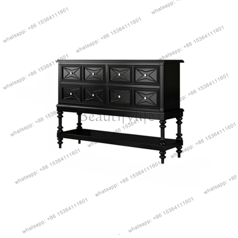 

American retro solid wood porch cabinet, antique foyer, living room against the wall, dining side cabinet