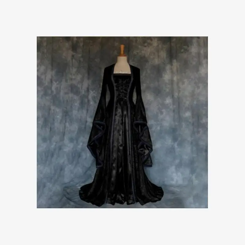 Vestido Medieval Vintage de loween para Mujer, Estilo Artístico, Restaura las Formas Antiguas, Falda Larga de una Sola Pie...