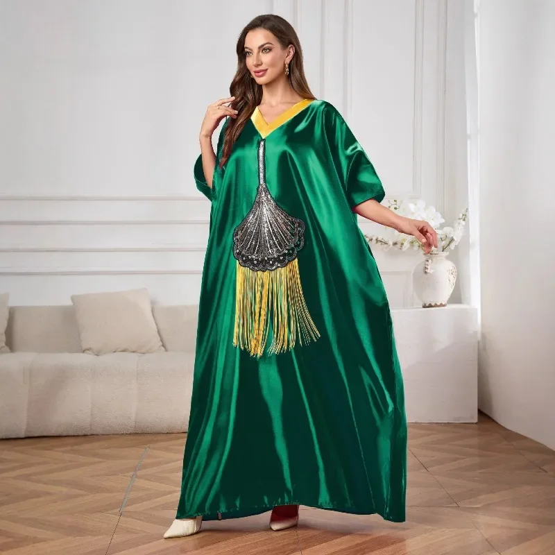 

Sequin African Dresses for Women Traditional Africa Clothing Dashiki Ankara Outfits Gown Abayas Muslim Kaftan Maxi Long Dress