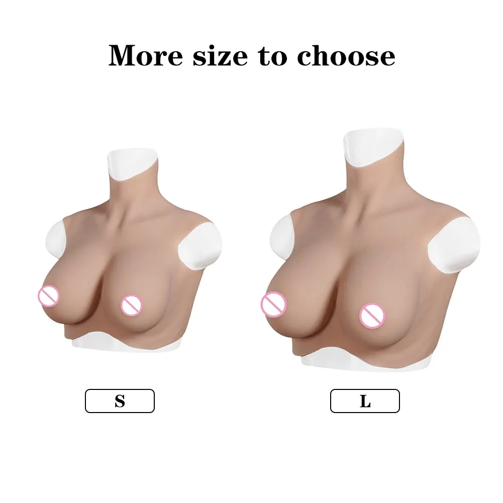 U-Charmmore 7th Generation Crossdresser No Oil Silicone Breast Form Breastplate Fake Tits Cosplay