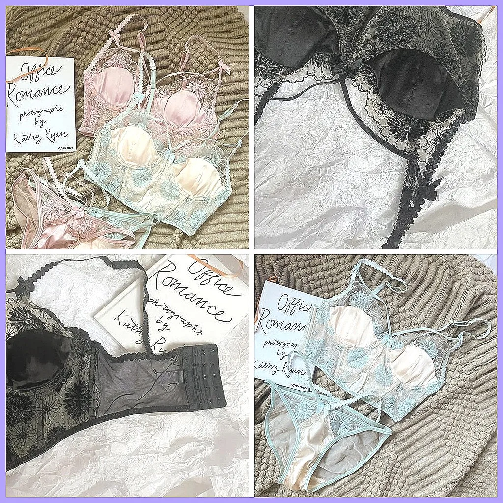Sexy Embroidery Bra Set, Wireless Adjustable Push Up Bras for Women, Fall Winter New Collection