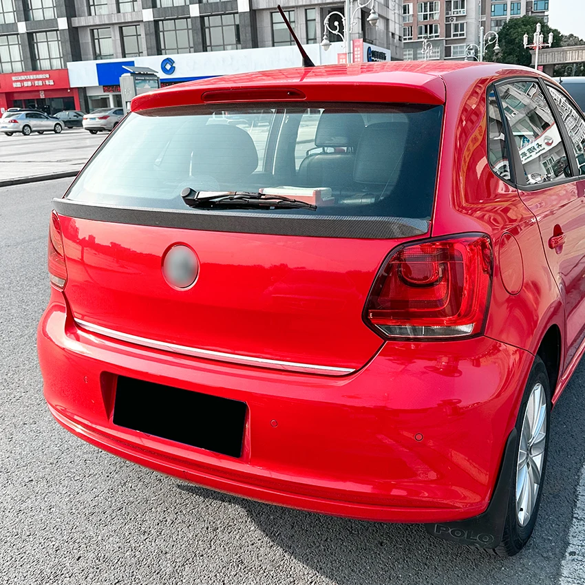 Spoiler traseiro médio para VW Polo 6R 6C, Asa da cauda, Trunk Roof, Cover Body Kit, Acessórios de decoração do carro, 2009-2017