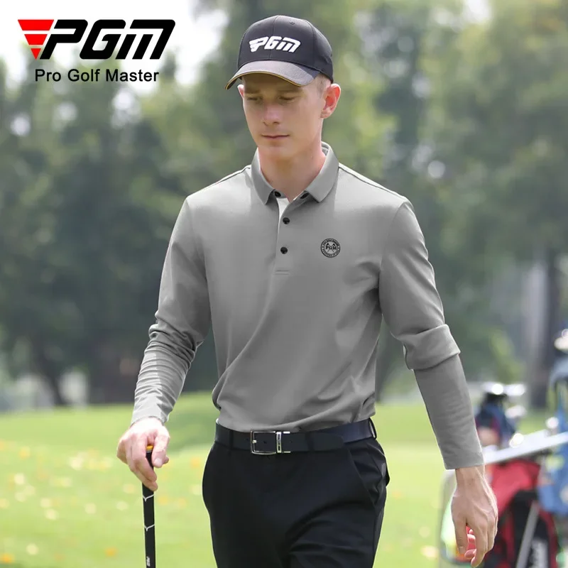 

PGM new golf clothing men's long-sleeved t-shirt winter lapel shirt golf men's top clothes