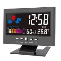 Multifunction Digital Weather Station Thermometer Hygrometer Colorful Temperature Humidity Clock Alarm Calendar Weather Forecast