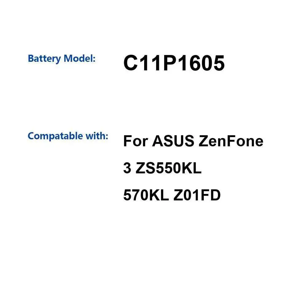 

3000 мАч для Asus Zenfone 3 ZS550KL 570KL Z01FD Быстрая зарядка аккумулятора мобильного телефона высокой емкости C11P1605