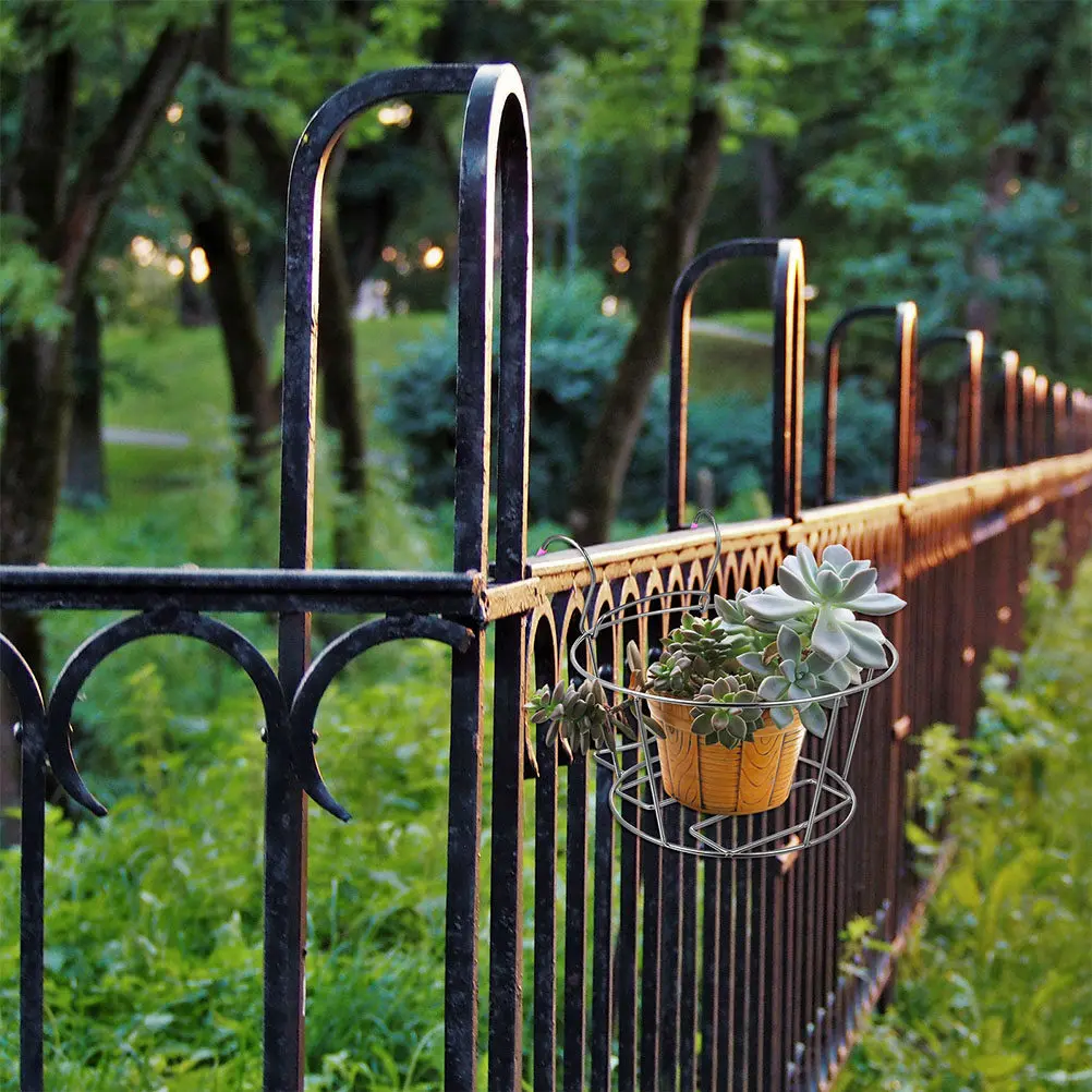 2Pcs Hanging Flowerpot Holder Thickened Railing Mounted Flower Pot Holder for Balcony Garden Plant Basket Display