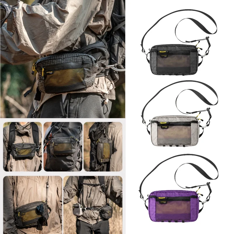 

Уличная поясная сумка 1,1 л, водонепроницаемая, ультралегкая, с несколькими карманами, поясная сумка для пеших прогулок, кемпинга, езды на велосипеде, спортивные аксессуары