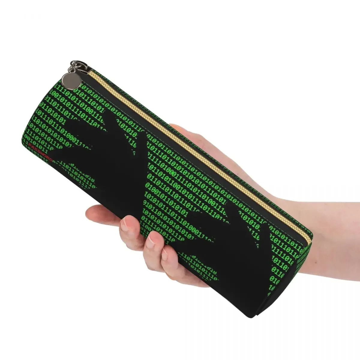Hacker Code Binary Code Geek Science Computer Pencil Cases Pen Holder Cylinder Pen Box Pencil Bag for Boys Girls School