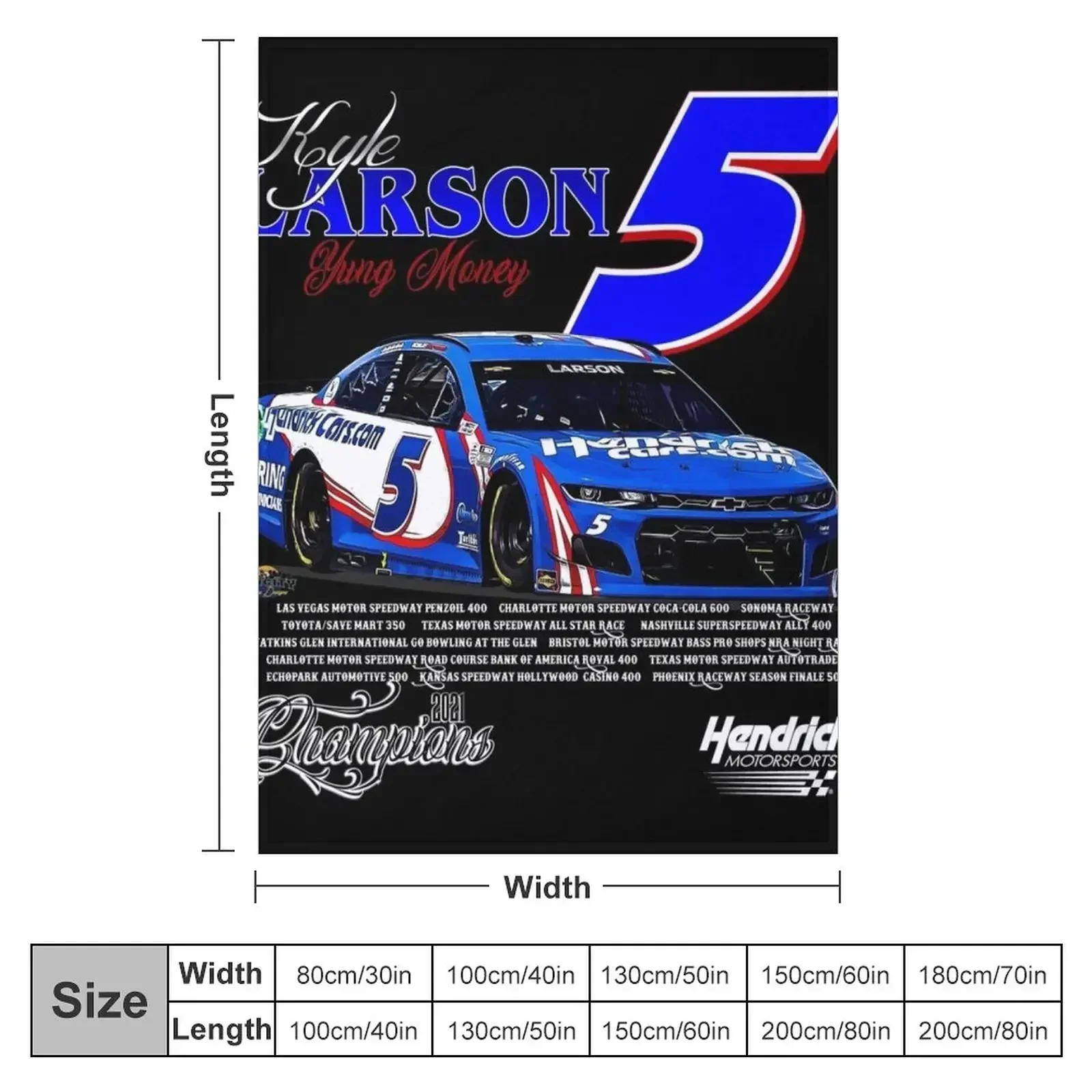 Kyle Larson Champion Throw Blanket funny gift Bed Fashionable Sofa Blankets