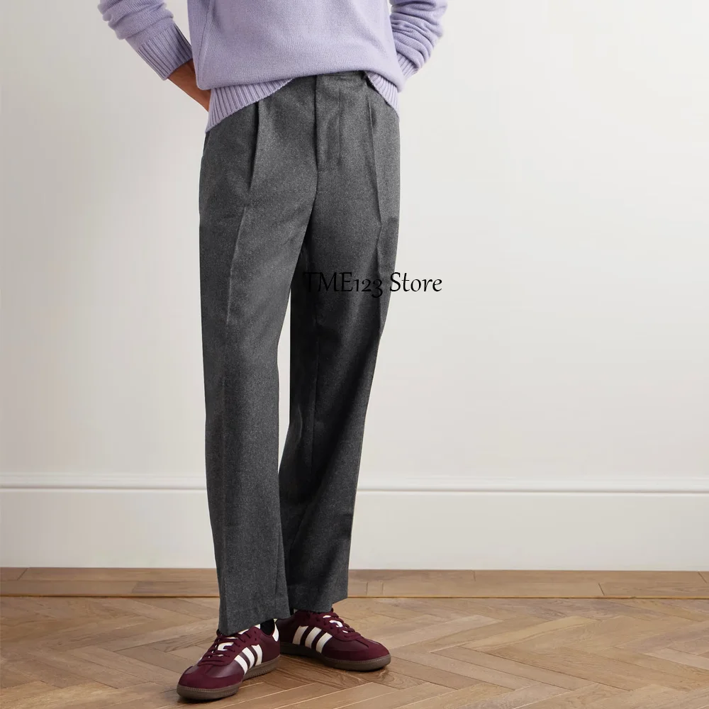 

Повседневные брюки, мужские рабочие брюки из шерстяной ткани, мужские брюки, прямые брюки для мужчин, плотная пошивная классическая одежда