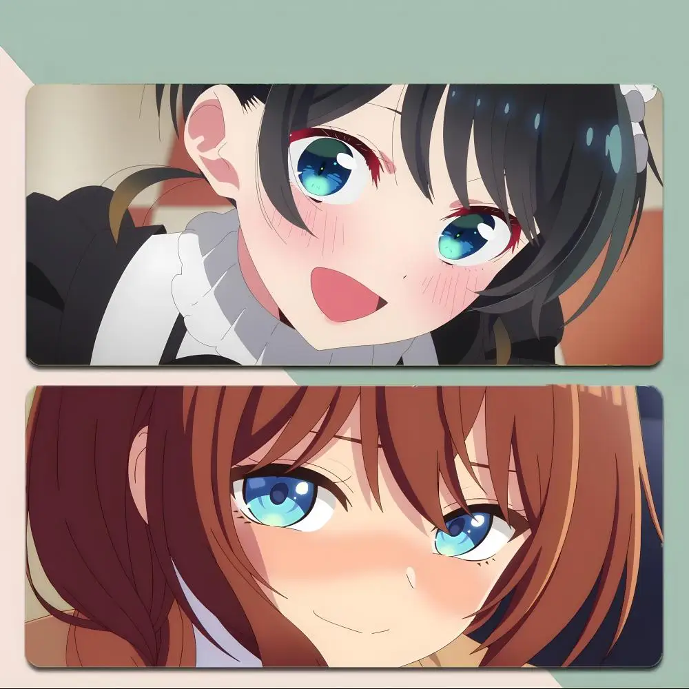 

Коврик для мыши с изображением аниме-персонажей T-Tune In to the Midnight Heart, с толстыми прошитыми краями, игровой коврик для мыши, большой нескользящий коврик для стола