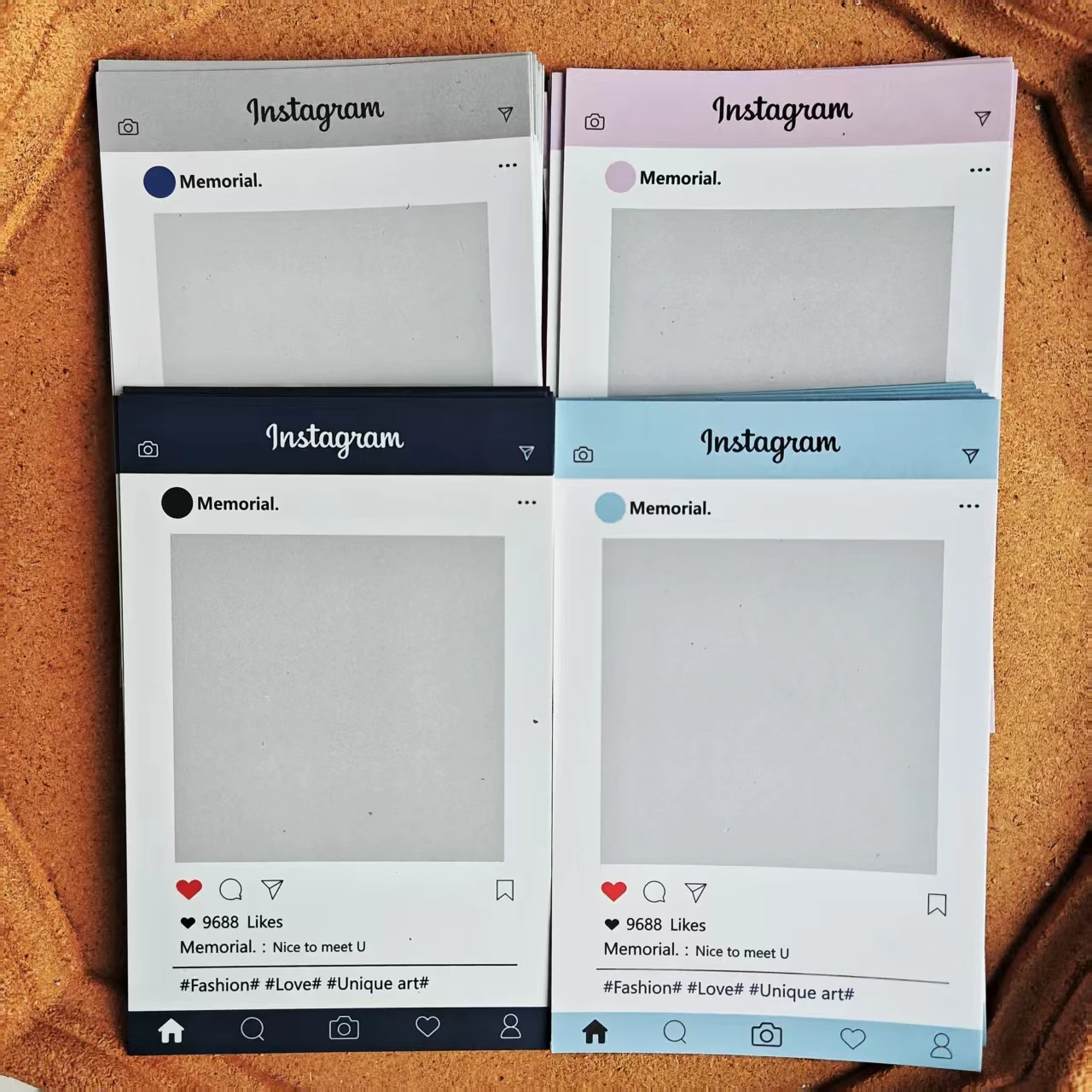 College Style Ins Card Packaging Back Card Material Love Bean Star Photo Set Display Card Hard Paper Card