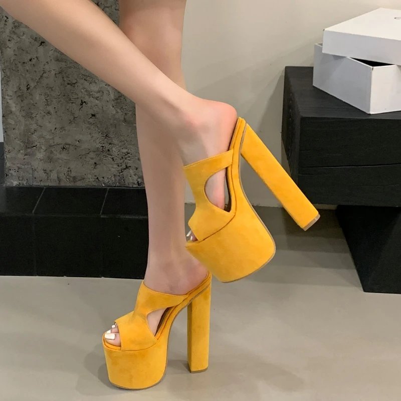 Aneikeh مثير الصيف موضة مكتنزة منصة المتطرفة ساحة عالية الكعب المفتوحة تو النساء النعال ملهى ليلي أحذية الحفلات