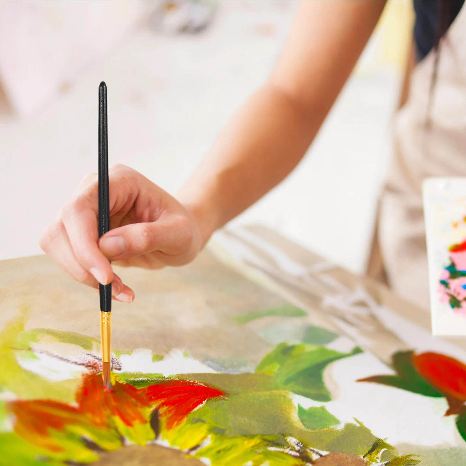 

Canvas Plastic Oil Paintbrushes Set Watercolor Painting Tools For Children Crafts Graffiti Brushes Gouache Brush