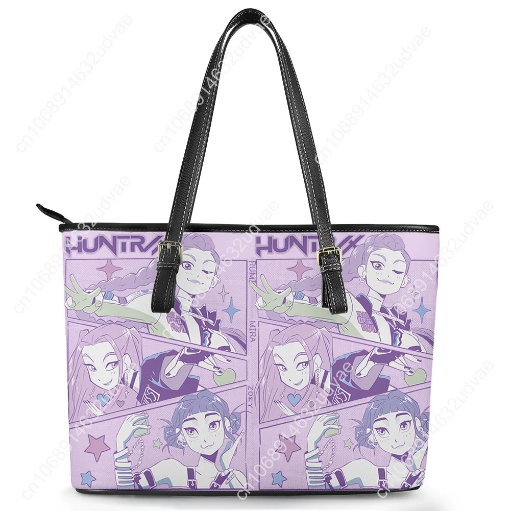 K-Pop Demon Hunters Handbag Womens Mens Personalized Tote Bag Shoulder Bag Business Commuter Leather Purse Travel Grocery Bag