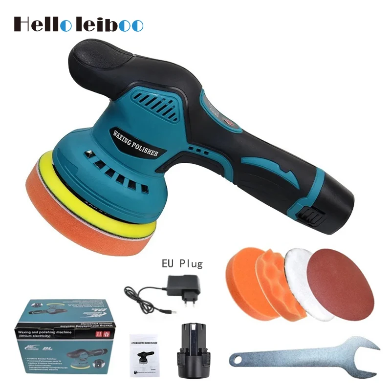 LEIBOO Car Polishers Wireless Automotive Polishing Machine Wax Tool 8 Gears 12V Electric Waxing Repairing Sander Car Accessories