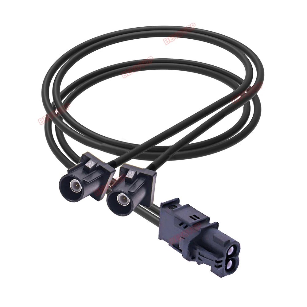 1PCS RSBG Type Dual Core 2-in-1 Mini Fakra A to 2 Fakra A Male/ Female Connector RG174 Cable BEVOTOP Wire Harness