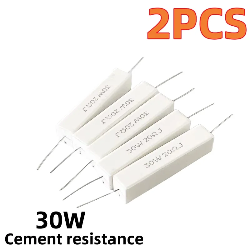 Resistencia de cemento de 2 piezas, 30W, 1R/2/3R/3,3/4R/4.7R/5/6/8R/10/12/15/20 ohmios
