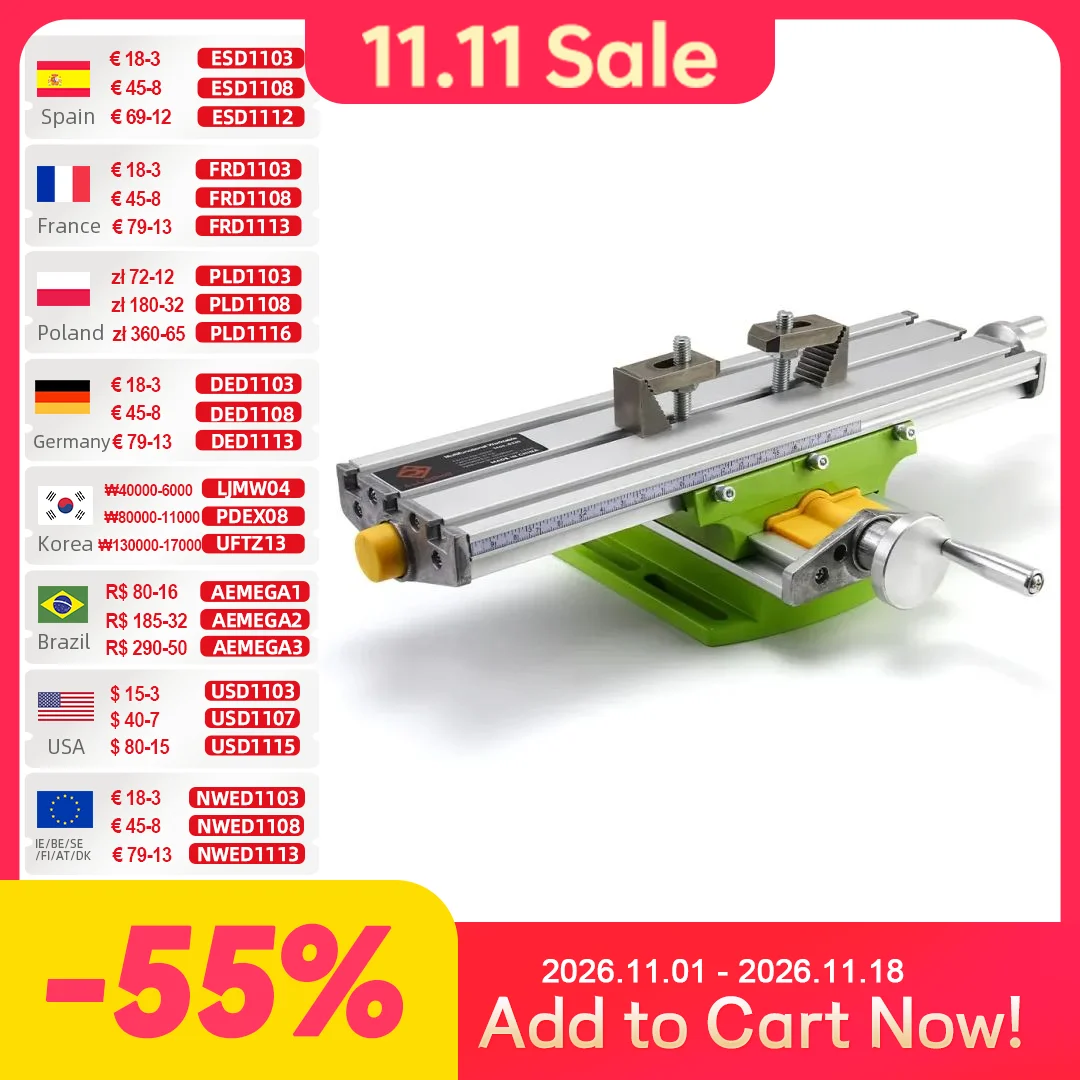 ALLSOME MINIQ BG6330 Mini Precision Milling Machine Worktable Multifunction Drill Vise Fixture Working Table HT2829
