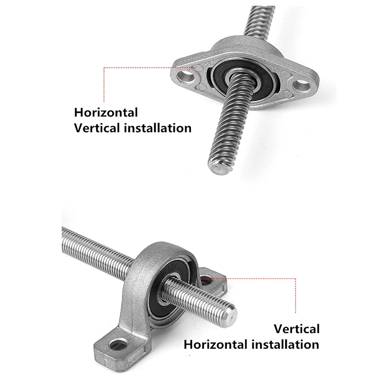 Imagem -04 - Kit de Roteador Cnc t8 Parafuso Trapezoidal com Conjunto de Porca Comprimento 1001500 mm e Suporte kp Kfl Peças Horizontais Assento de Apoio Shf