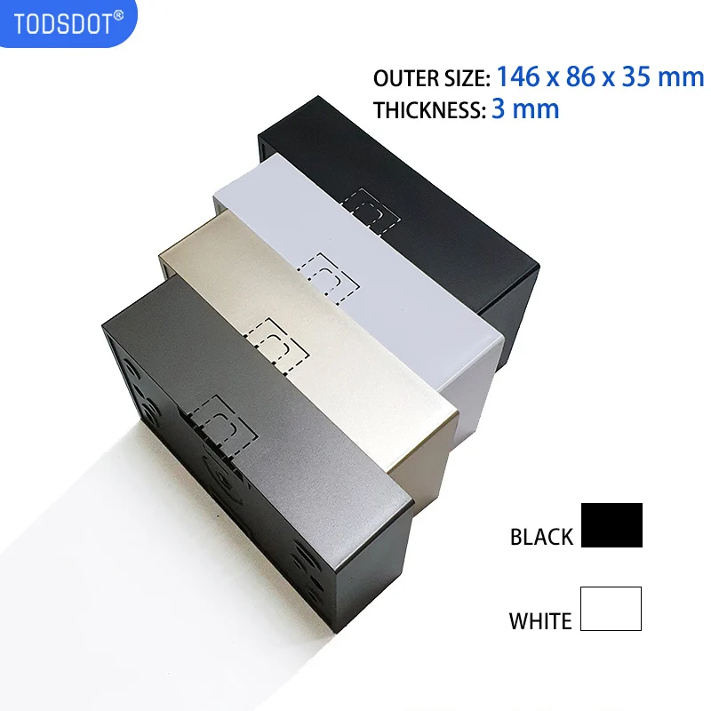 Wysokiej jakości pudełko gniazdo przełącznika 146x86x35mm białe czarne, zewnętrzne pudełko do montażu w domu przełącznik gniazda krótkie podwójne ramki