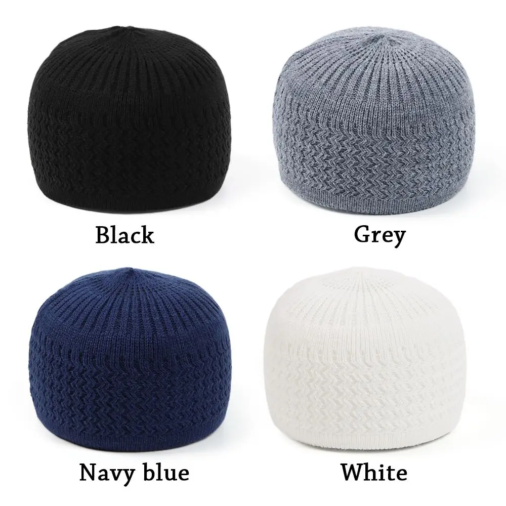 New Winter  Knitted Hat Men Prayer Muslim Cap Skull Cap Beanies Cap Mosque Hats Muslim Cap