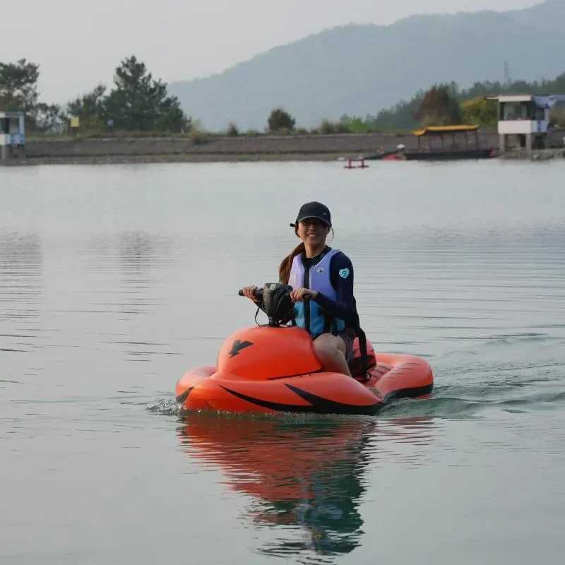 Electric Inflatable Fishing Boat Mini Single Person Speedboat For Water Park Drift Surfing Adventure Portable Kayak Vessel
