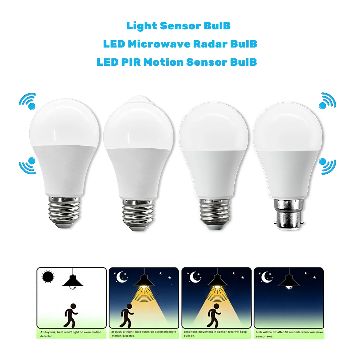 

1-10 шт. светодиодных ламп E27 с датчиком движения PIR 110V, автоматическое включение/выключение, светильник безопасности для крыльца, лестниц, гаража