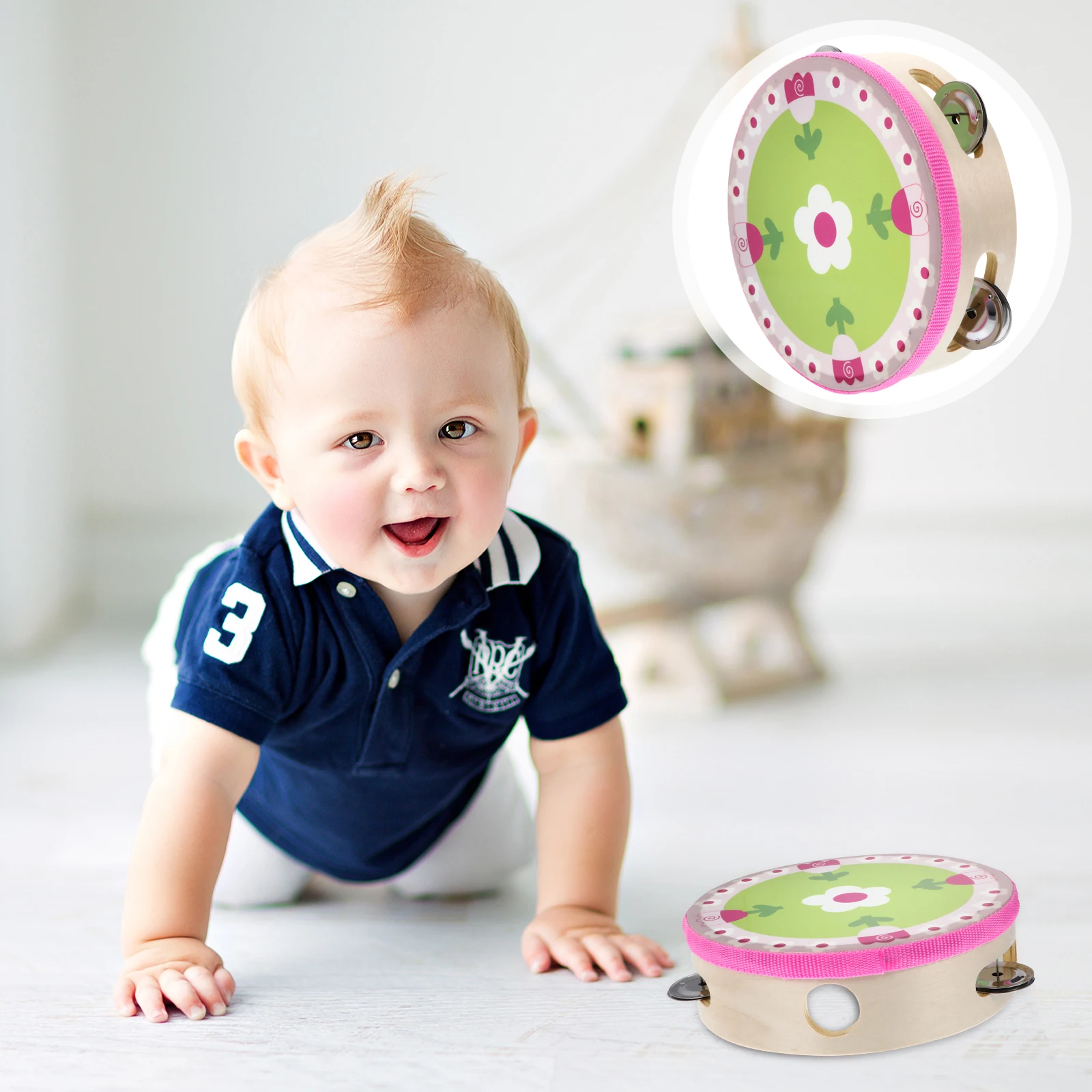 

Percussion Wood Hand Drum Musical Instrument Shaker Baby Toys for Babies