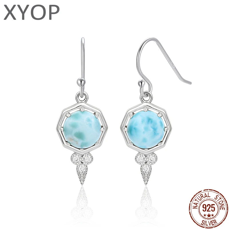 XYOP 2023 Jewelry 925 Sterling Silver Girly Temperament Larimar Earrings Custom Wholesale Evening Party
