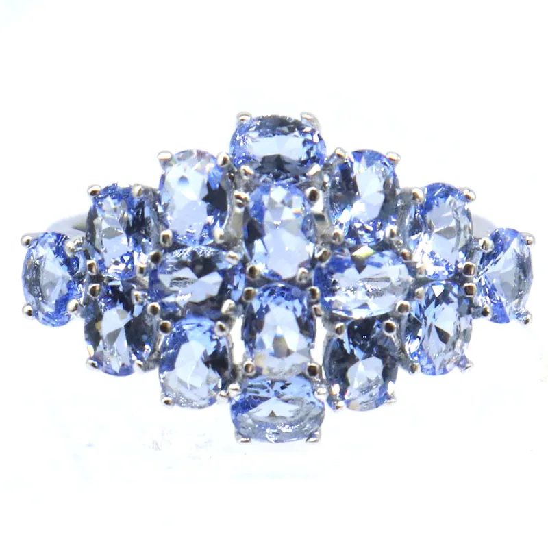 Buy 5 Get 1 Free 22x14mm SheCrown Pink Morganite Amethyst London Blue Topaz Violet Tanzanite Women Silver Rings
