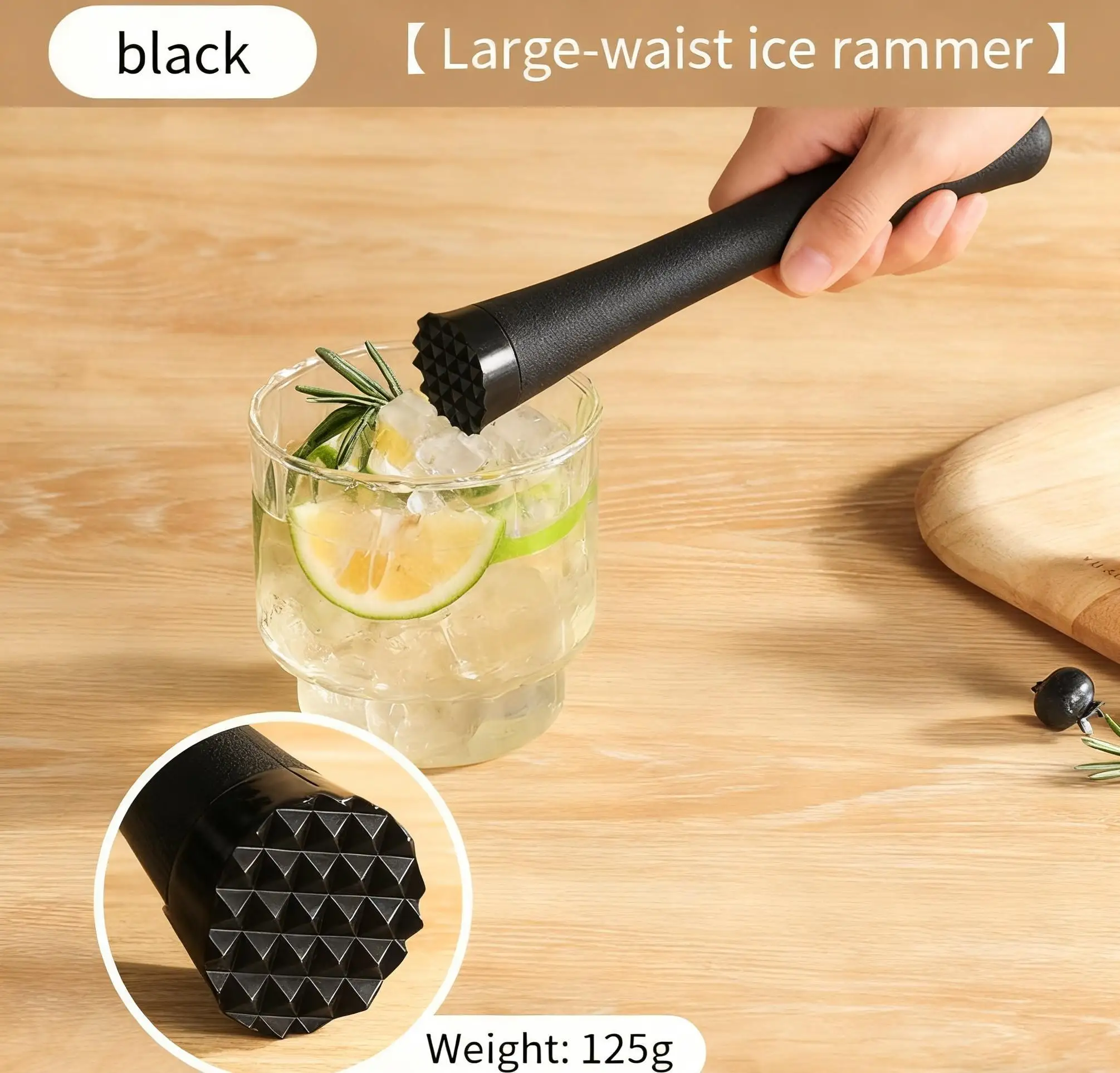 

Solid Ice Crusher Juice-Extracting Pestle Juice-Pressing Ice-Crushing Hammer Bubble Tea Supplies Cocktail Stirrer Lemon Press