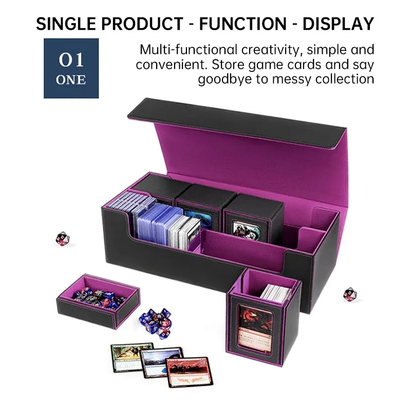 Large Capacity Card Storage Box 1800+ TCG Cards Hard Card Sleeves Trading Cards Organizer for Sports Cards Organizer Box