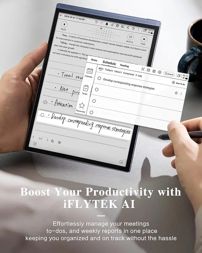 iFLYTEK AINOTE Air2 Notebook da ufficio da 8,2 pollici Note elettroniche portatili Notebook per riunioni Tablet di carta Registrazione vocale E-book