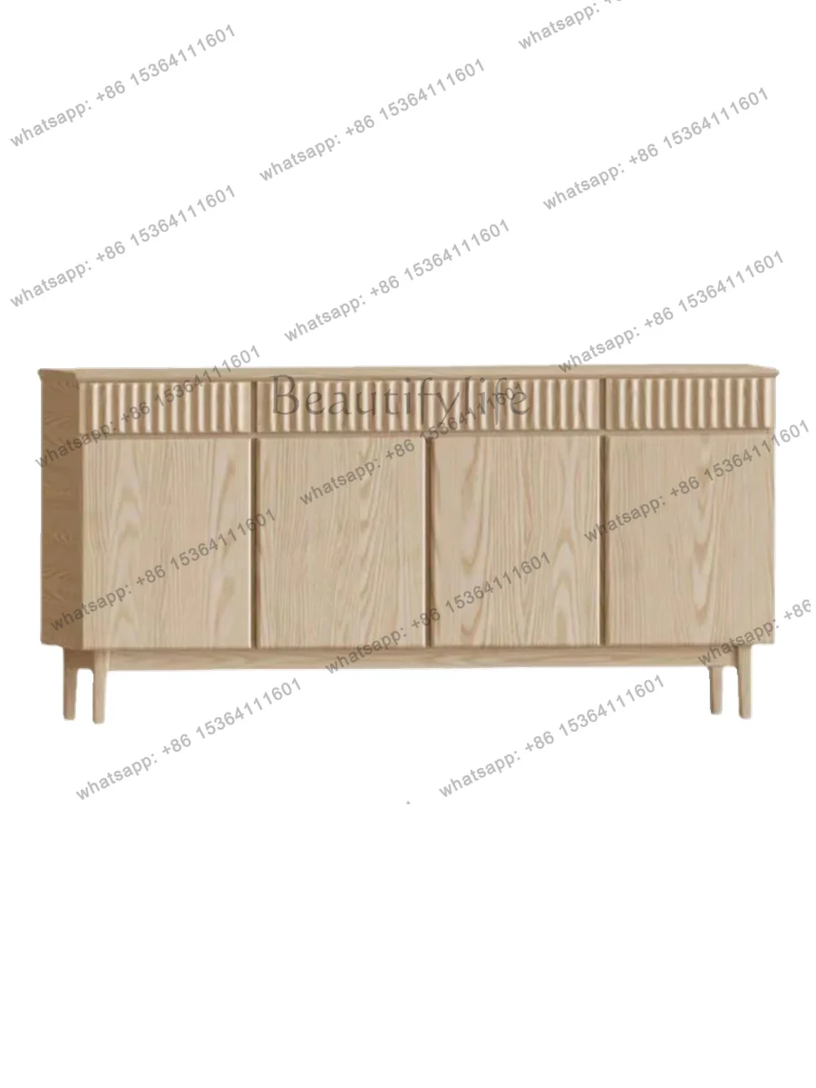 

Nordic ash wood all solid wood storage French simple entrance cabinet Chinese wine cabinet