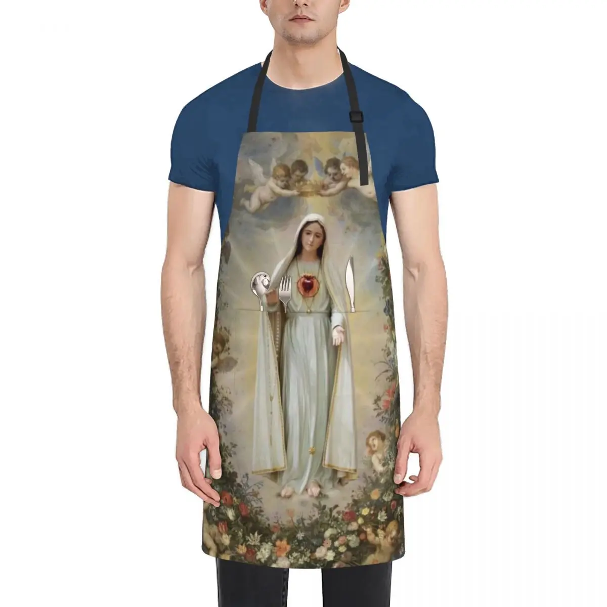 Virgin Mary Immaculate Heart of Mary Mother of God Our Lady Apron Kitchens For Men with pockets Apron