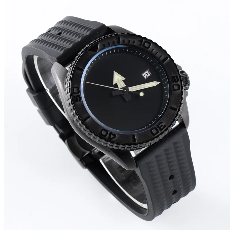 

41mm Mens Watches NH35 Case Rubber Strap Mechanical Automatic Movement Waterproof for SKX007 Modification Wristwatches