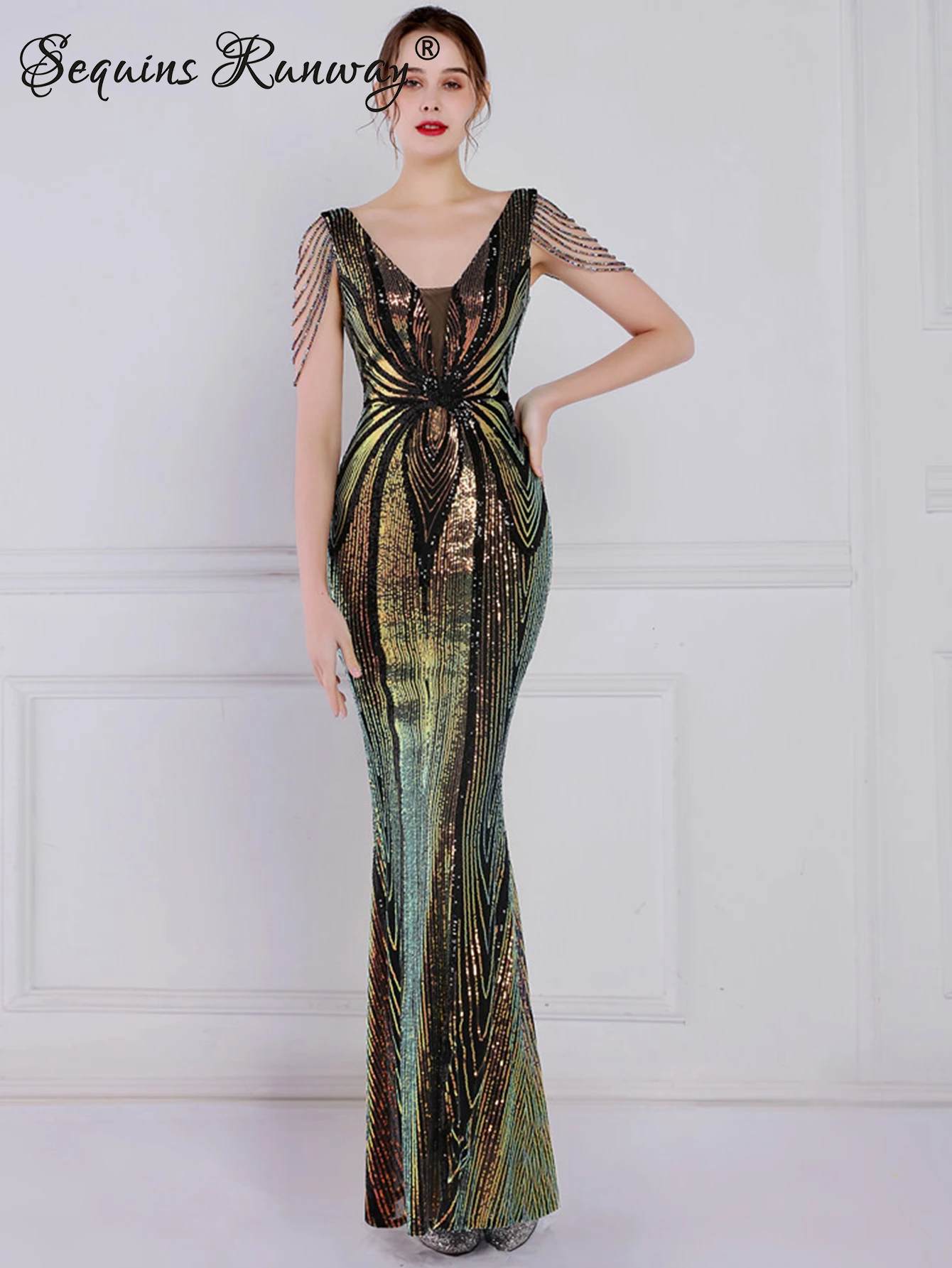 Sexy backless sequin black summer dress elegant birthday evening long dresses for women 2024 luxury wedding party dress vestidos