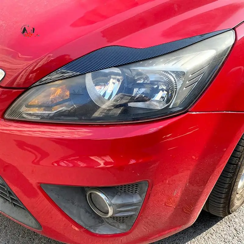 

A10E-1Pair Headlight Eyebrows Trim Cover Accessories For Ford Focus MK2 C307 2008-2011 Head Light Lamp Eyelid Decorative Sticker