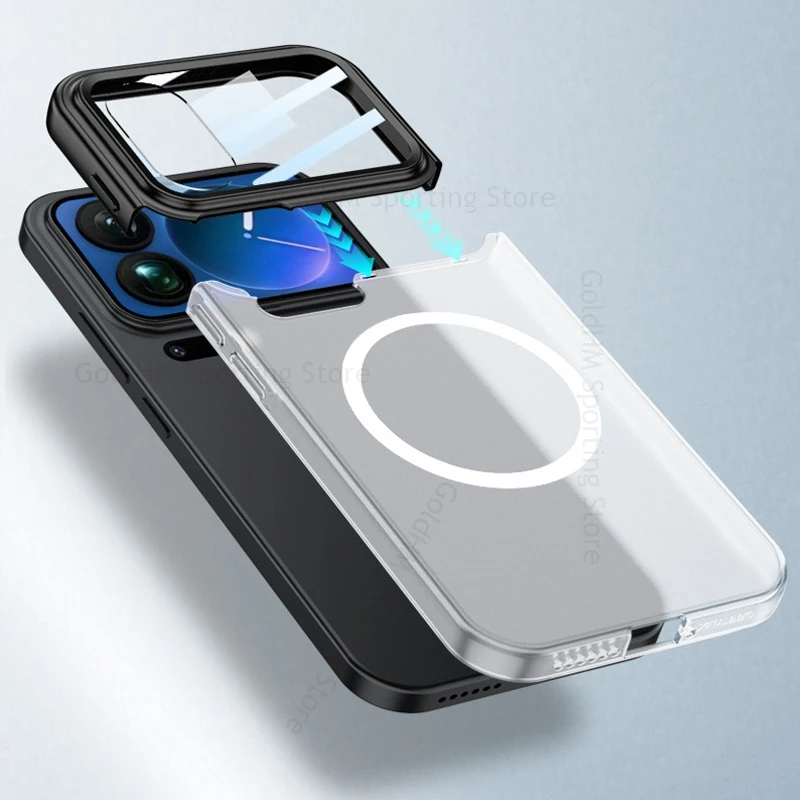 

For Magsafe Case For Xiaomi 17 Pro Max Wireless Charging Magsafing Cover For Xiaomi 17 Pro Max Translucent Matte HD Camera Film