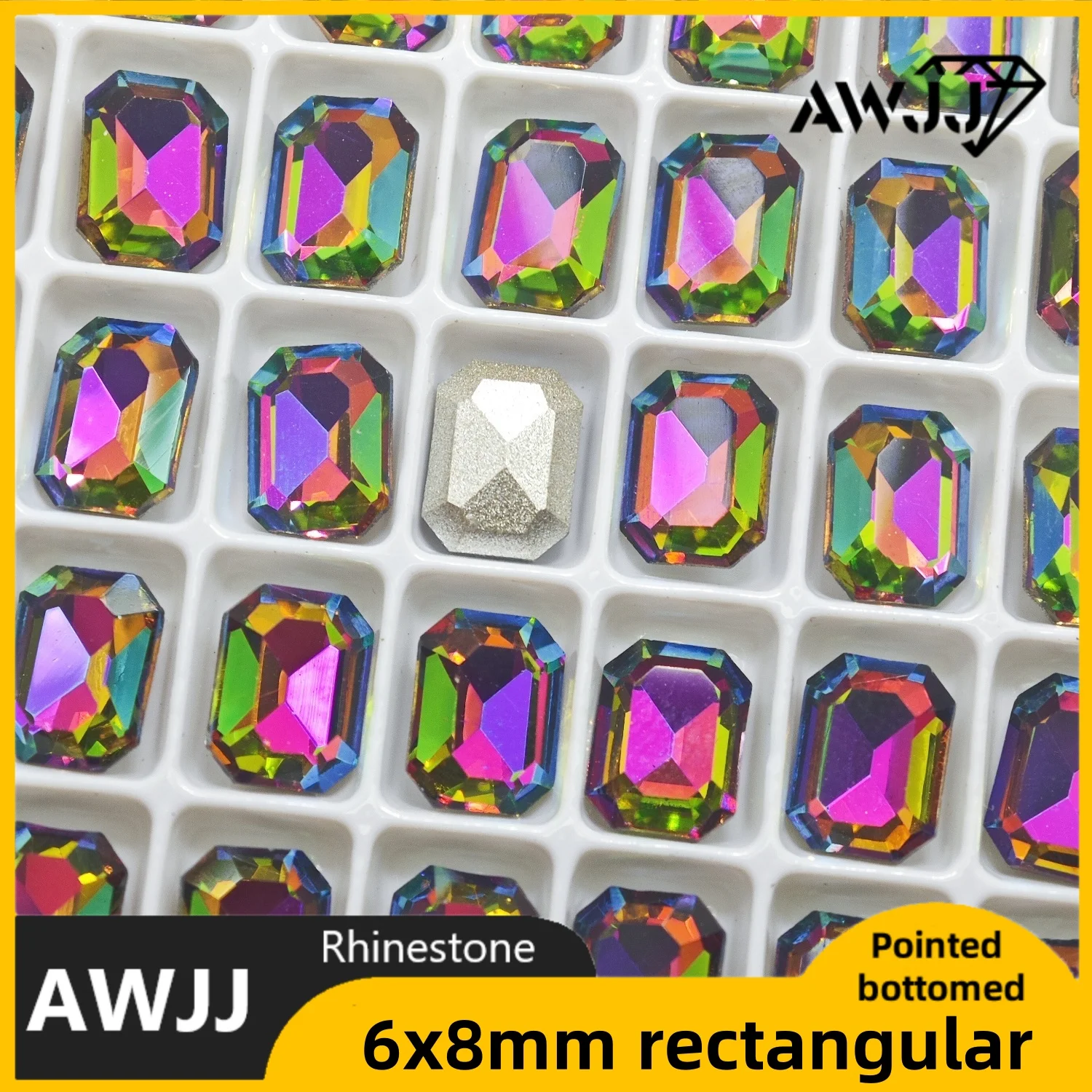 최고 품질 레인보우 드롭 하트 나비 혼합 모양의 뾰족한 바닥 장식 보석 그라데이션 다채로운 네일 쥬얼리 액세서리