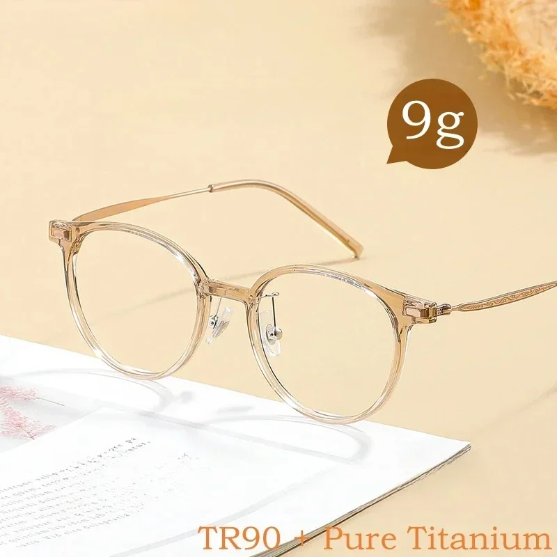 

Flexible TR90 Myopia Eyewear Men Retro Round Decorative Optical Prescription Eyeglasses Ultra-light Fashion Frame Women K-202