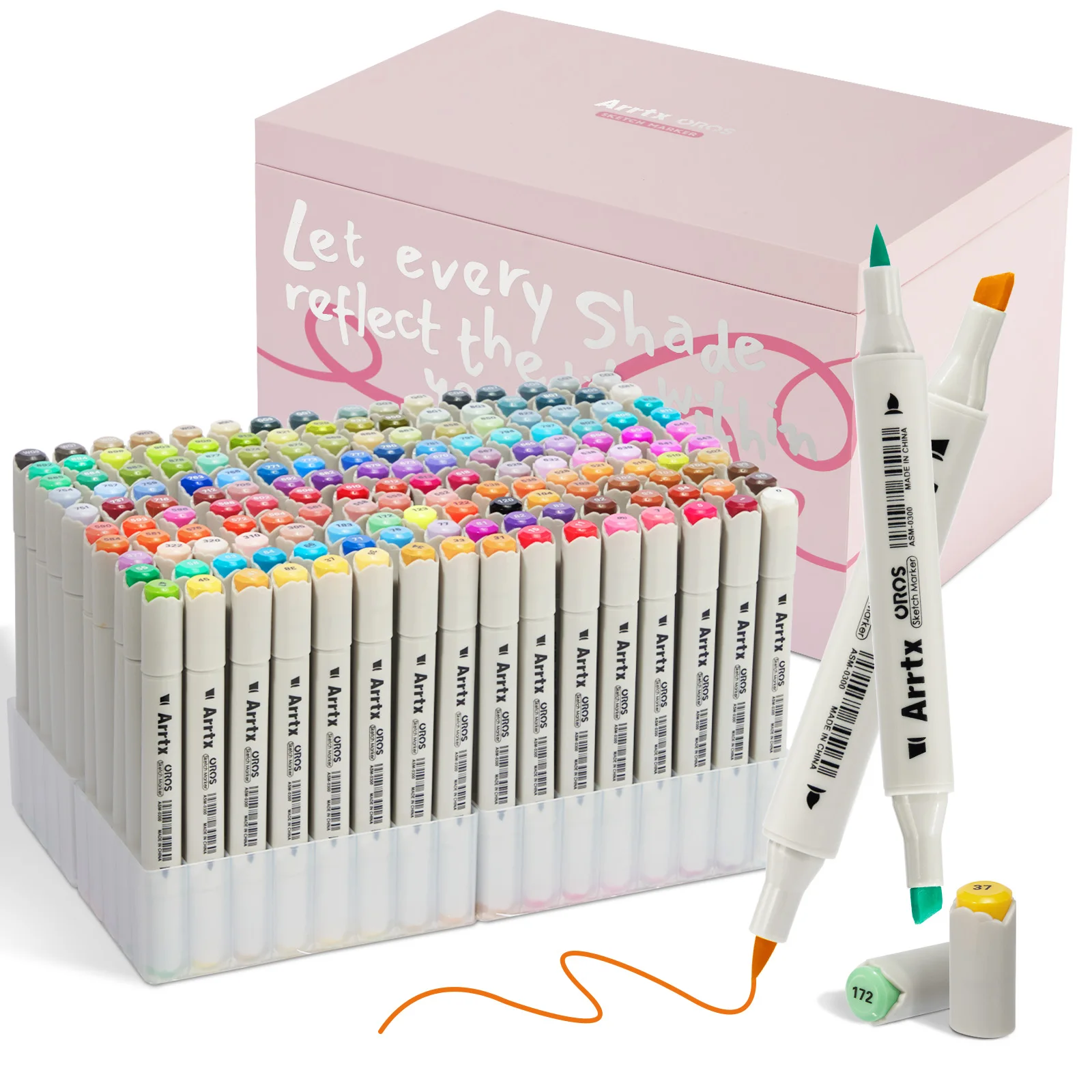 

Arrtx Alcohol Markers 160 Color Set, Brush and Chisel Dual Tips, Professional Alcohol-Based Art Markers Ideal for Sketching