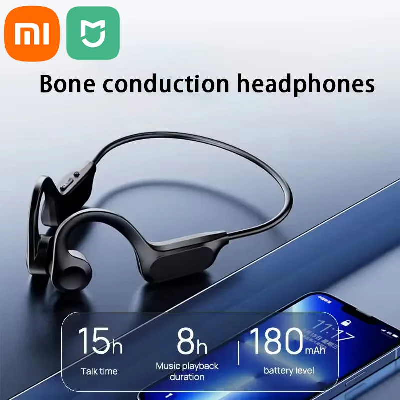 Беспроводные наушники Xiaomi Real Bone Conduction, спортивные наушники, Bluetooth-совместимая гарнитура, громкая связь с микрофоном для бега