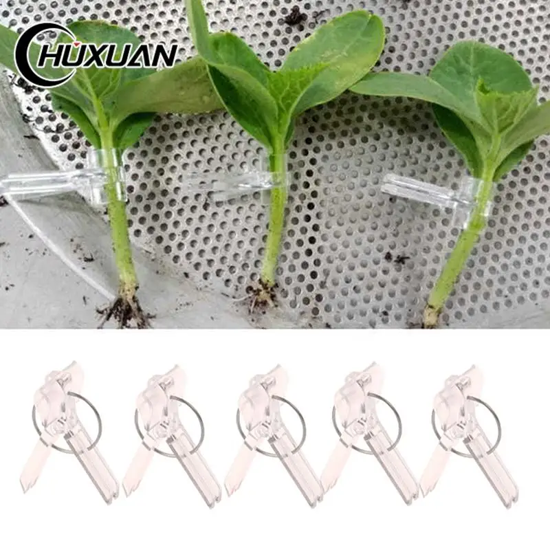 

100PCS 15x30MM Grafting Clips Tomoto Eggplant Vegetables Grafted Clamp Garden Plants Seedling Tools Transparent Plastic Joint