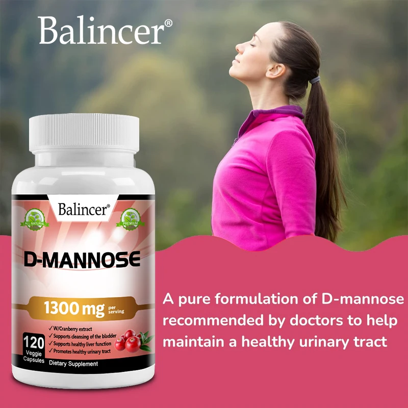 D-Mannose Supplement - Natural Urinary Tract Health Capsules, Maintain Urinary Tract Function and Reduce Urinary Frequency