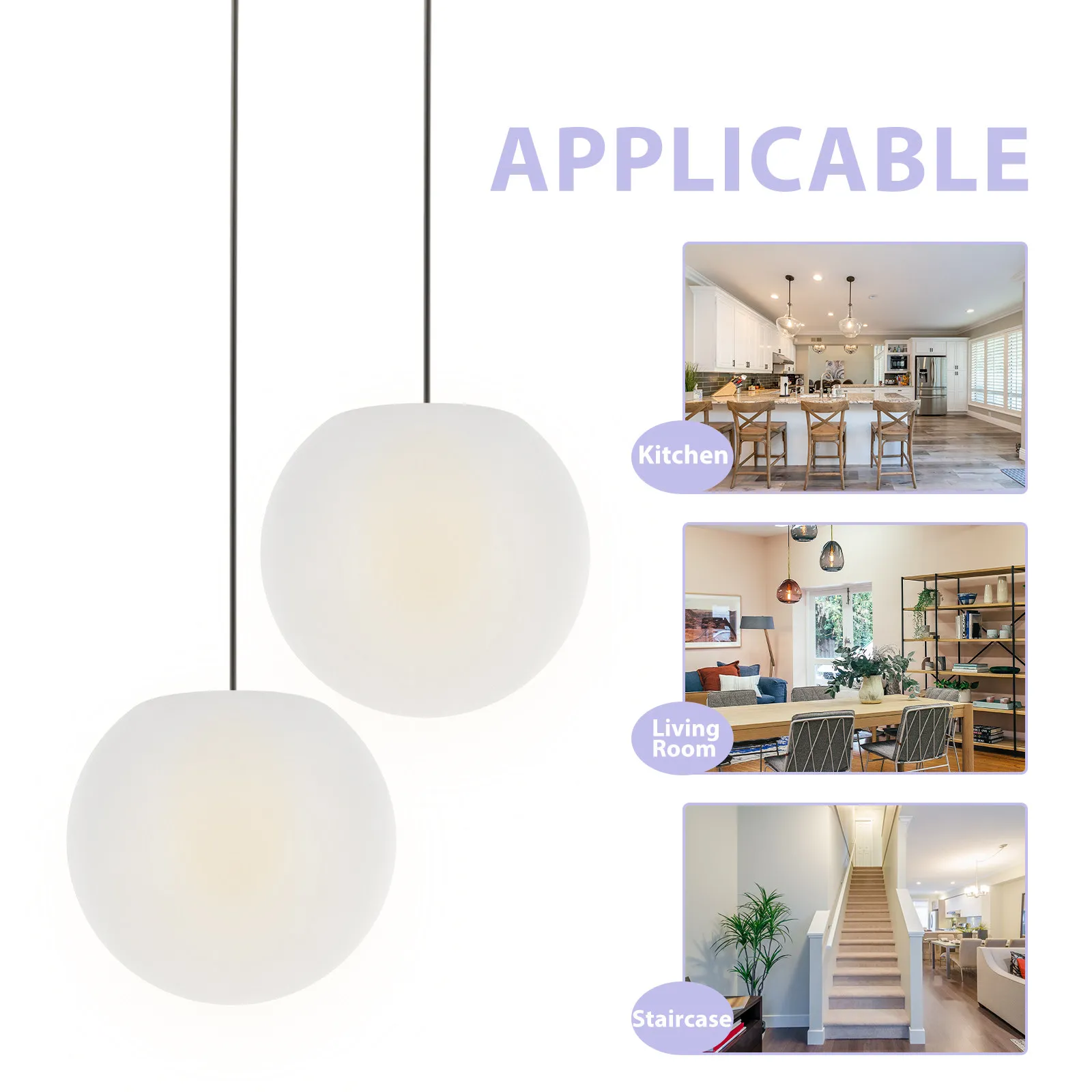 Lightweight Plastic Sphere Lamp Shade Round Ball Pendant Light Cover for Ceiling Floor Lamps Diffused Ambient Lighting Fixture